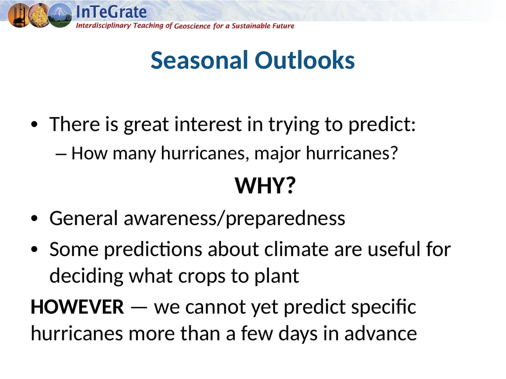 Comparing Hurricanes and Hurricane Seasons - slide 7 of 14