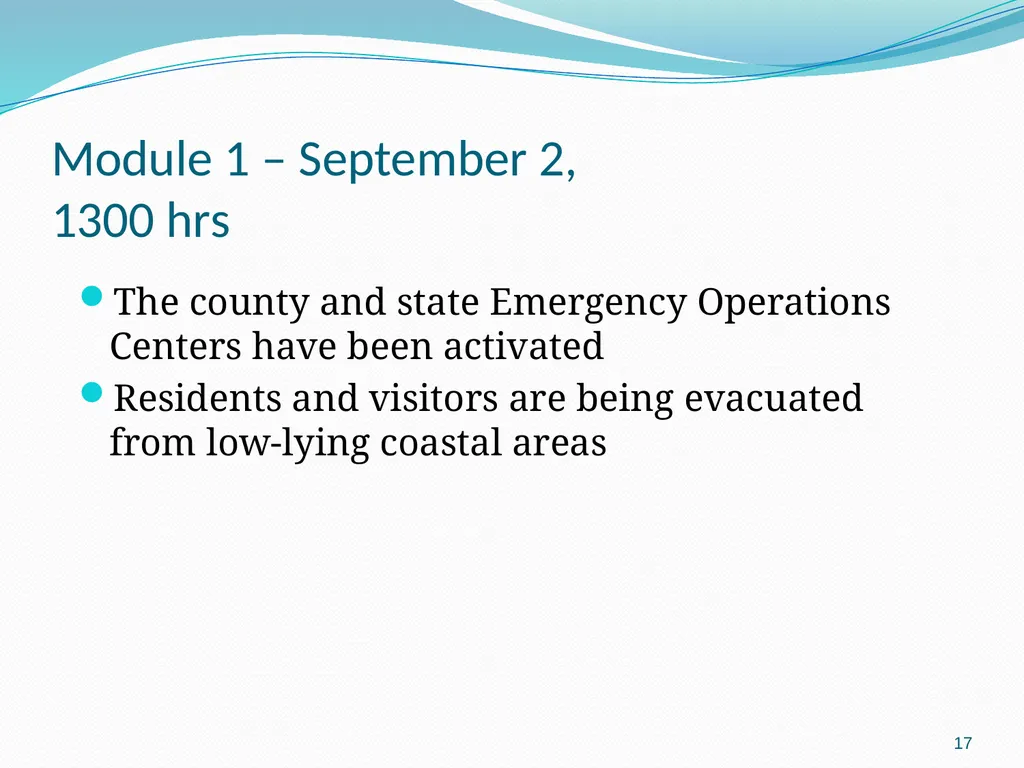 Hurrican scenario 1 Hurricane Scenario Tabletop - slide 17 of 31