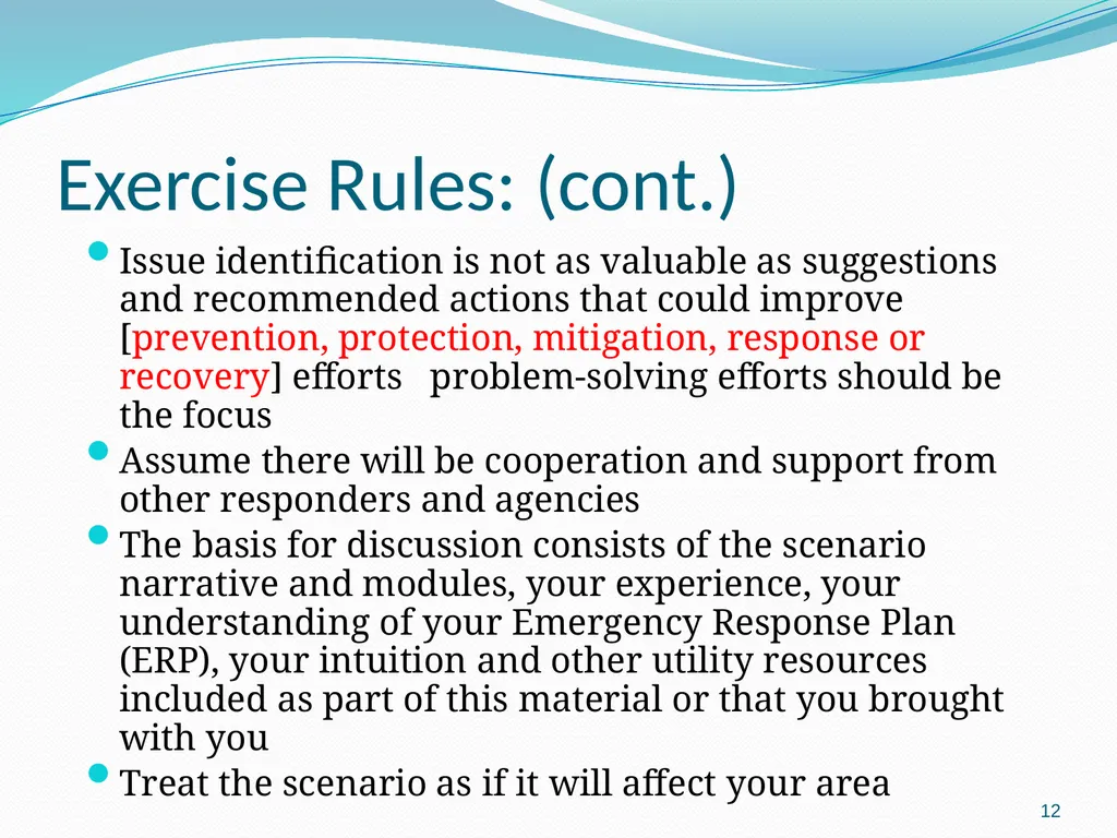 Hurrican scenario 1 Hurricane Scenario Tabletop - slide 12 of 31