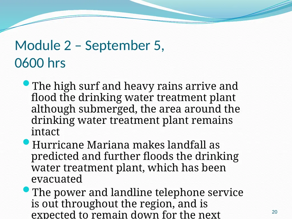 Hurrican scenario 1 Hurricane Scenario Tabletop - slide 20 of 31