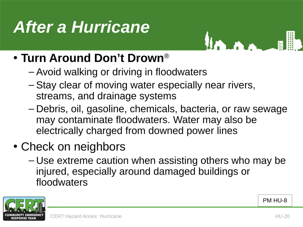CERT Hazard Annexes Hurricane CERT Hazard Annex 6 - slide 22 of 25