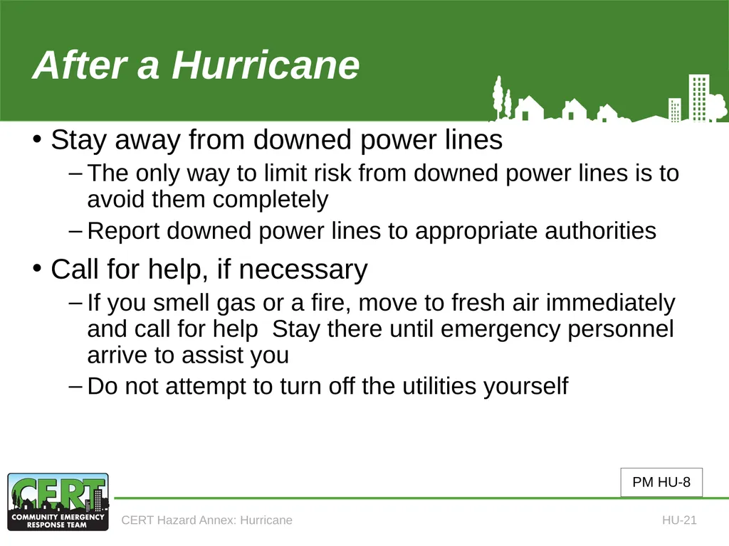CERT Hazard Annexes Hurricane CERT Hazard Annex 6 - slide 23 of 25