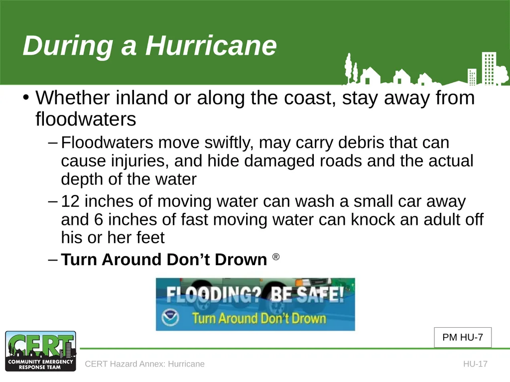 CERT Hazard Annexes Hurricane CERT Hazard Annex 6 - slide 19 of 25