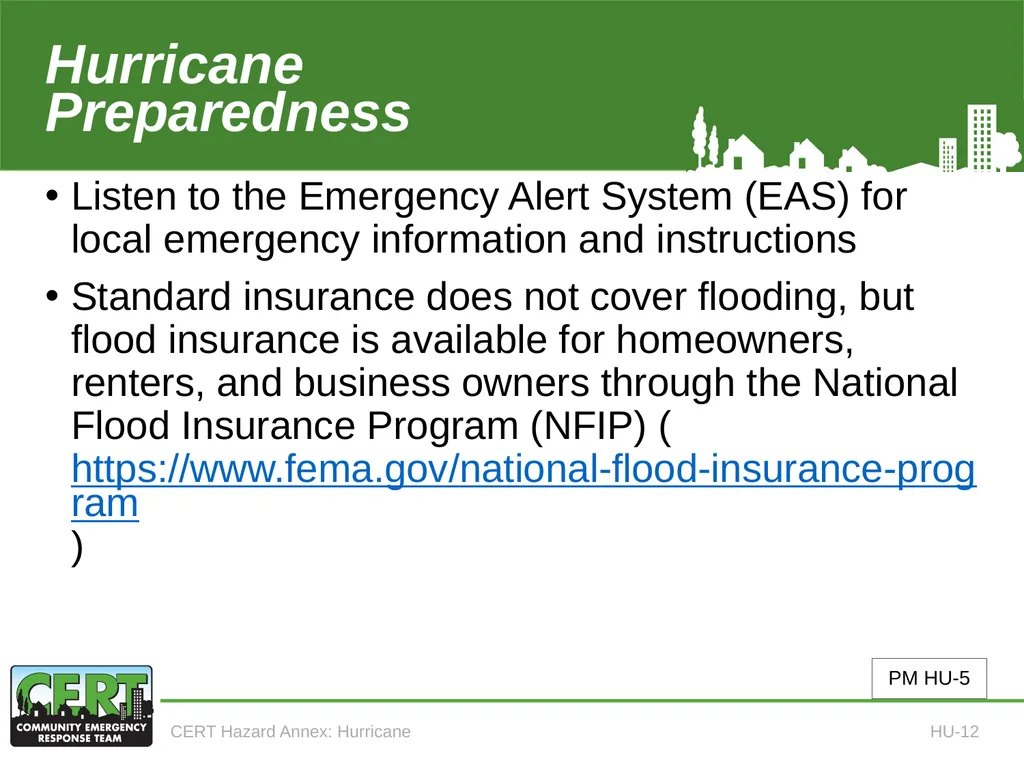 CERT Hazard Annexes Hurricane CERT Hazard Annex 6 - slide 14 of 25