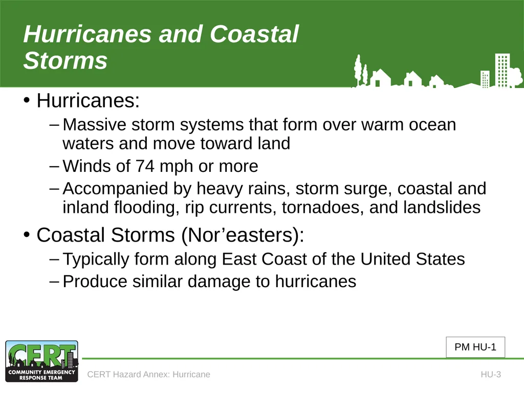 CERT Hazard Annexes Hurricane CERT Hazard Annex 6 - slide 5 of 25