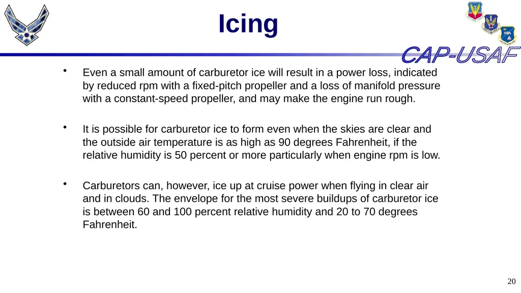 1 Aircraft Icing 2 Overview Icing Quiz Icing Quiz - slide 20 of 37