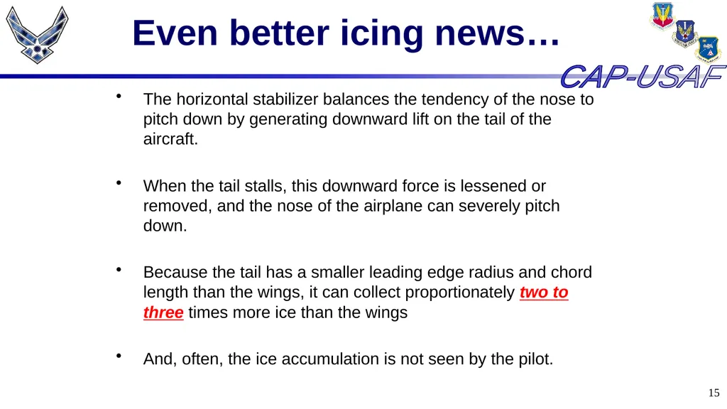 1 Aircraft Icing 2 Overview Icing Quiz Icing Quiz - slide 15 of 37