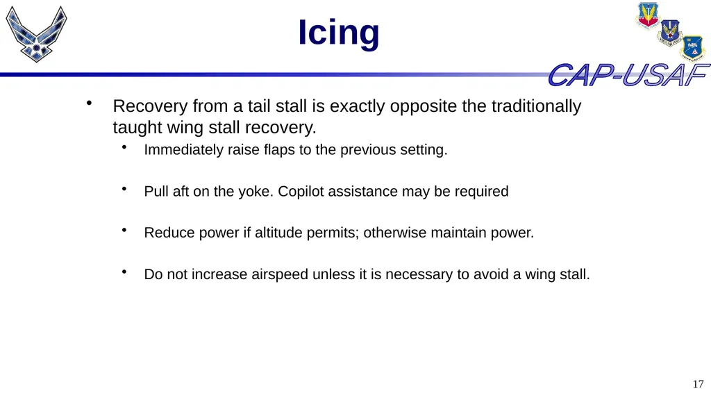 1 Aircraft Icing 2 Overview Icing Quiz Icing Quiz - slide 17 of 37