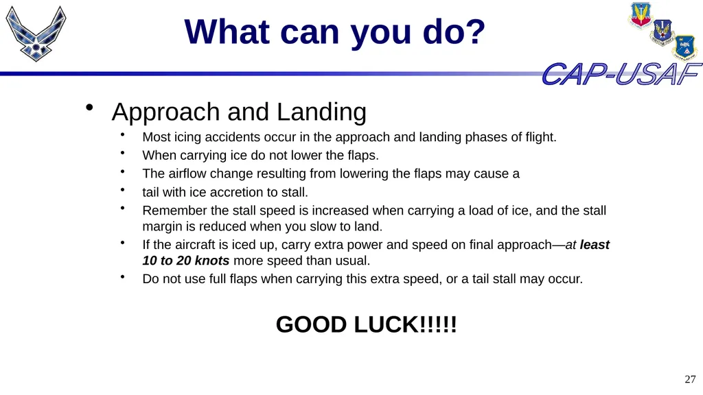 1 Aircraft Icing 2 Overview Icing Quiz Icing Quiz - slide 27 of 37