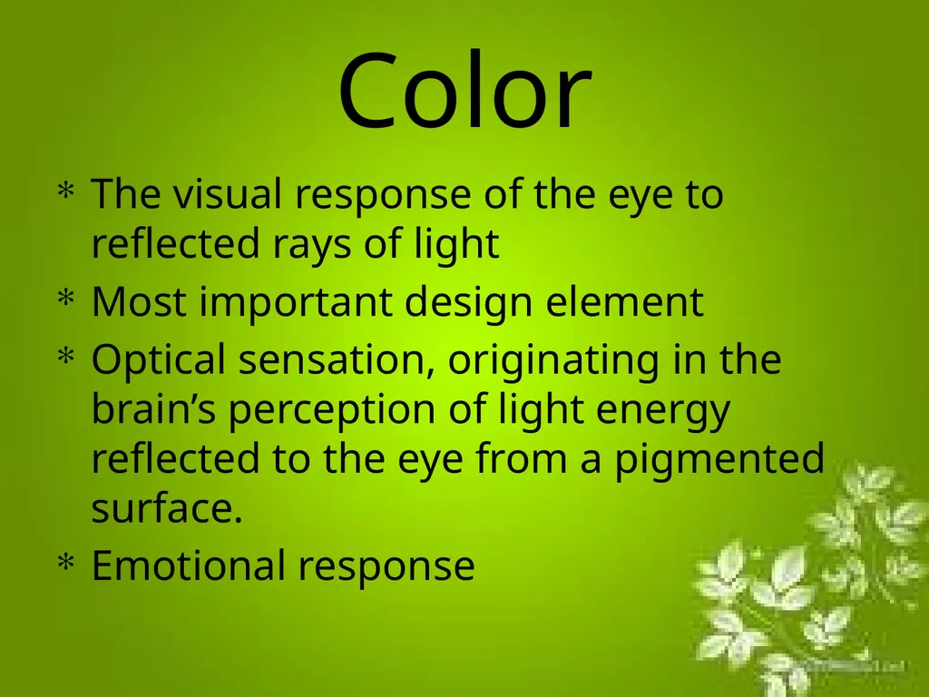 Elements of Design The directly observable - slide 28 of 29