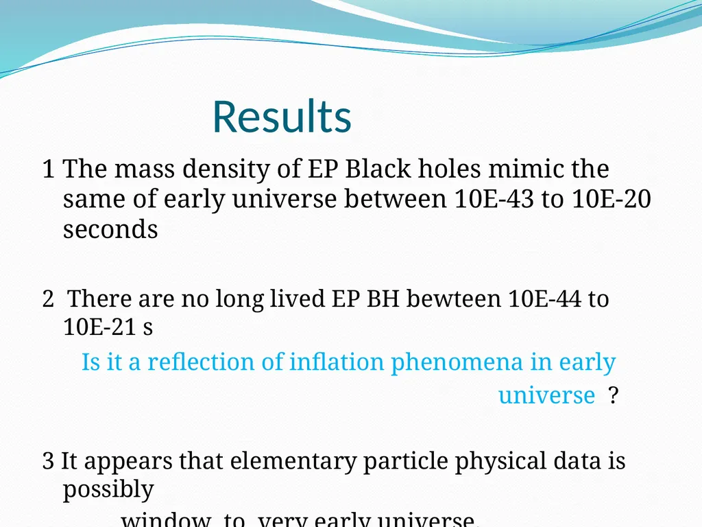 EVIDENCE FOR HIGH DENSITY EARLY UNIVERSE FROM - slide 9 of 10