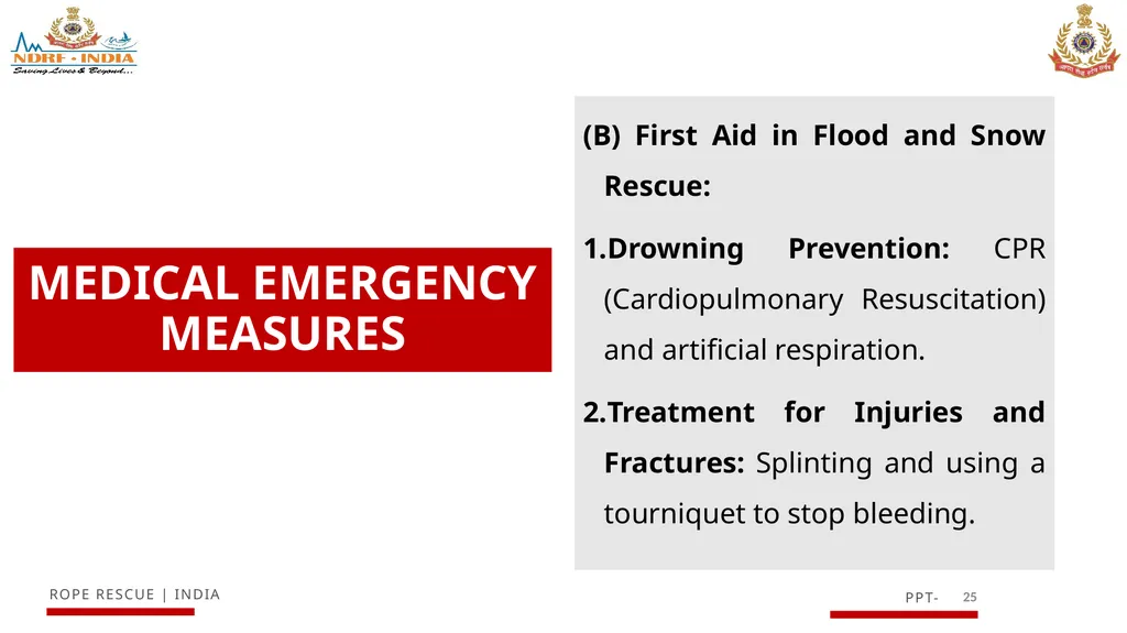 KNOWLEDGE OF MOUNTAIN AND SNOW RESCUE IN HIGH - slide 25 of 29