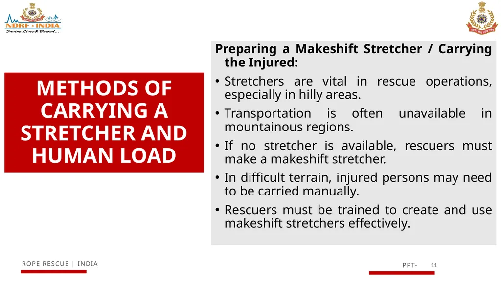 KNOWLEDGE OF MOUNTAIN AND SNOW RESCUE IN HIGH - slide 11 of 29