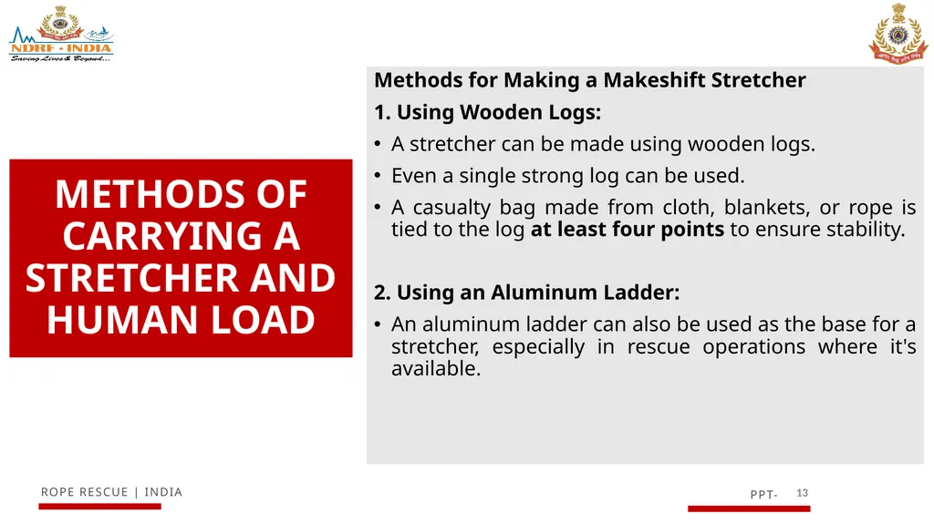 KNOWLEDGE OF MOUNTAIN AND SNOW RESCUE IN HIGH - slide 13 of 29