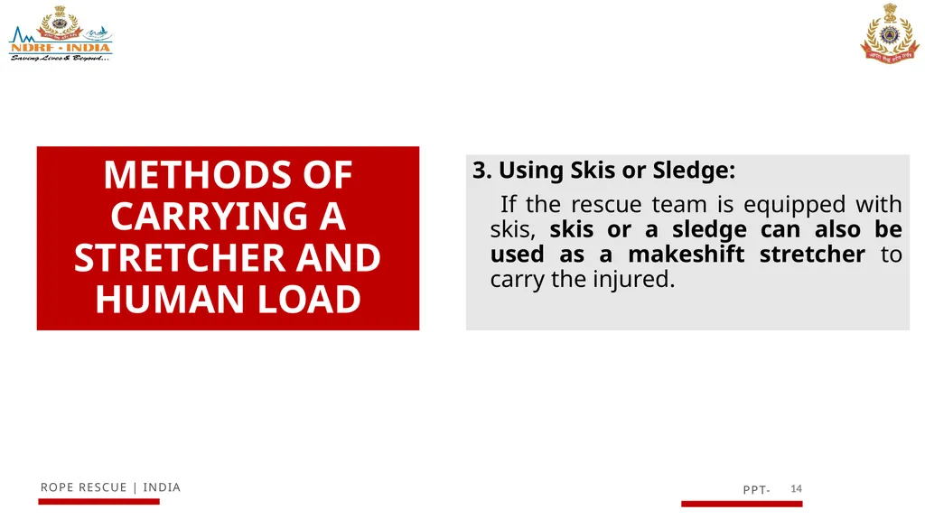 KNOWLEDGE OF MOUNTAIN AND SNOW RESCUE IN HIGH - slide 14 of 29