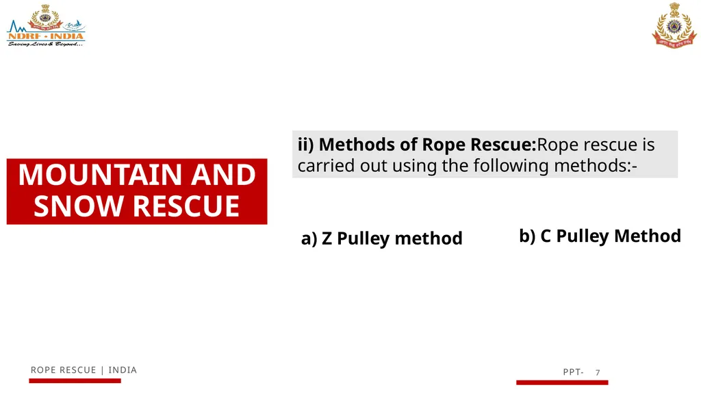 KNOWLEDGE OF MOUNTAIN AND SNOW RESCUE IN HIGH - slide 7 of 29