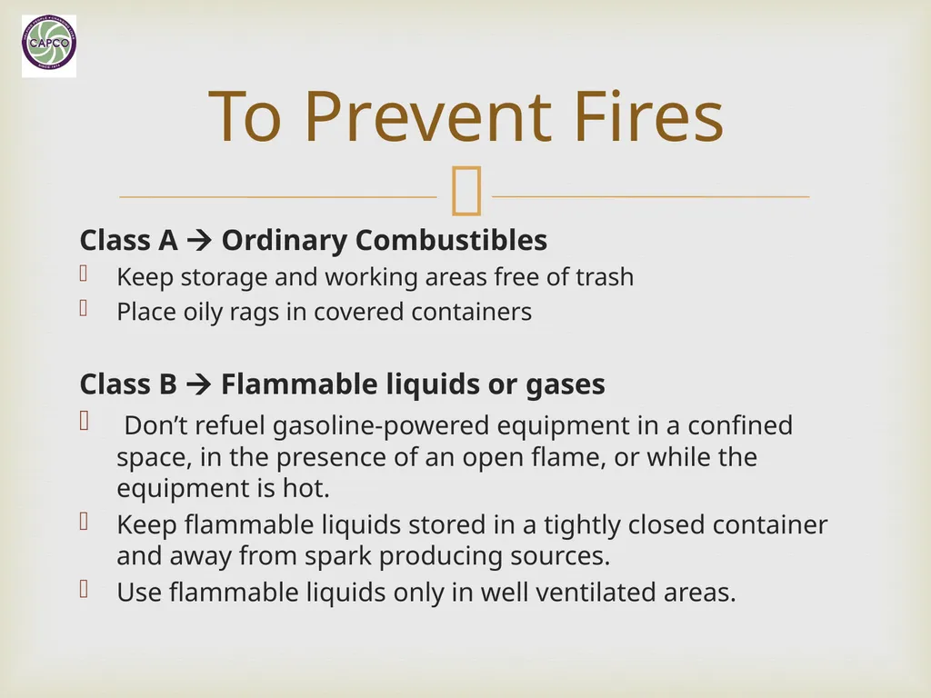 Fire Safety Training CAPCO Loss Prevention & - slide 8 of 24