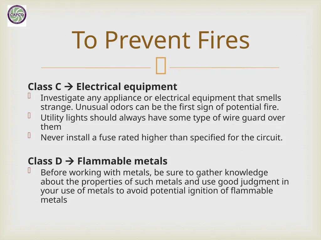 Fire Safety Training CAPCO Loss Prevention & - slide 9 of 24