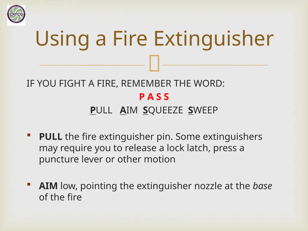 Fire Safety Training CAPCO Loss Prevention & - slide 19 of 24