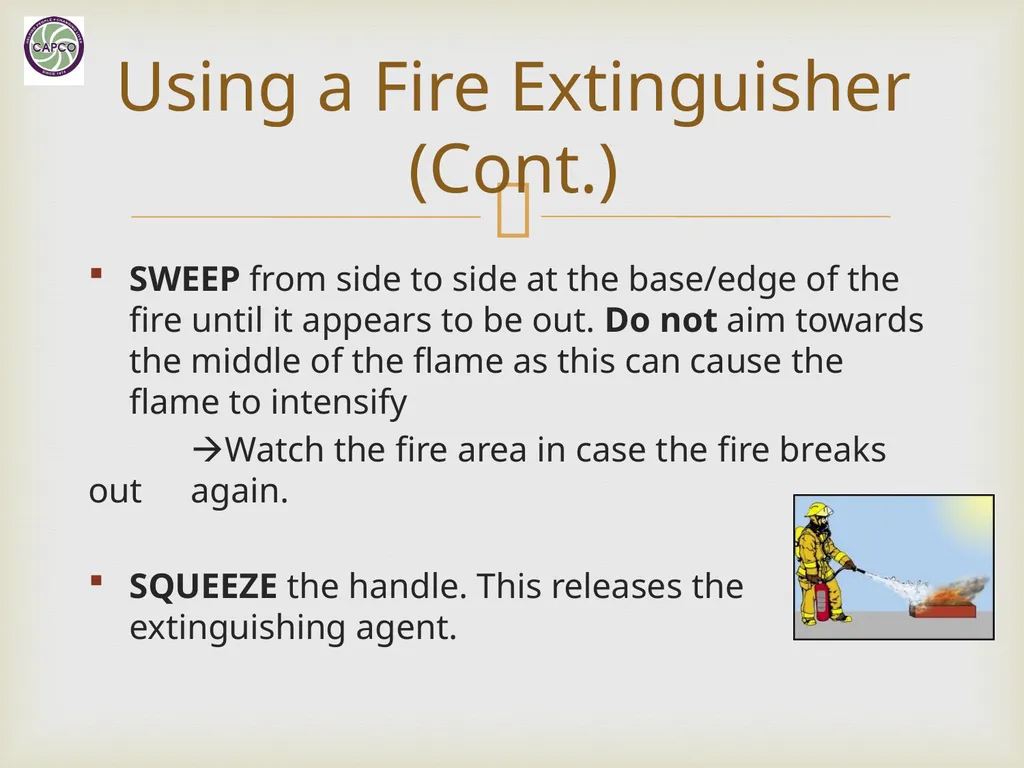 Fire Safety Training CAPCO Loss Prevention & - slide 20 of 24