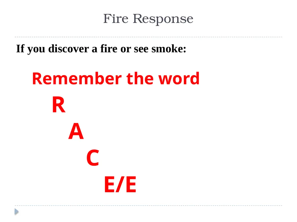 Procedures for Fire Safety and Evacuation Why - slide 7 of 17