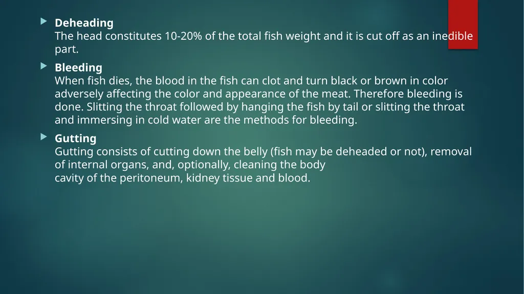FISH HARVESTING, HANDLING AND TRANSPORTATION; - slide 12 of 16