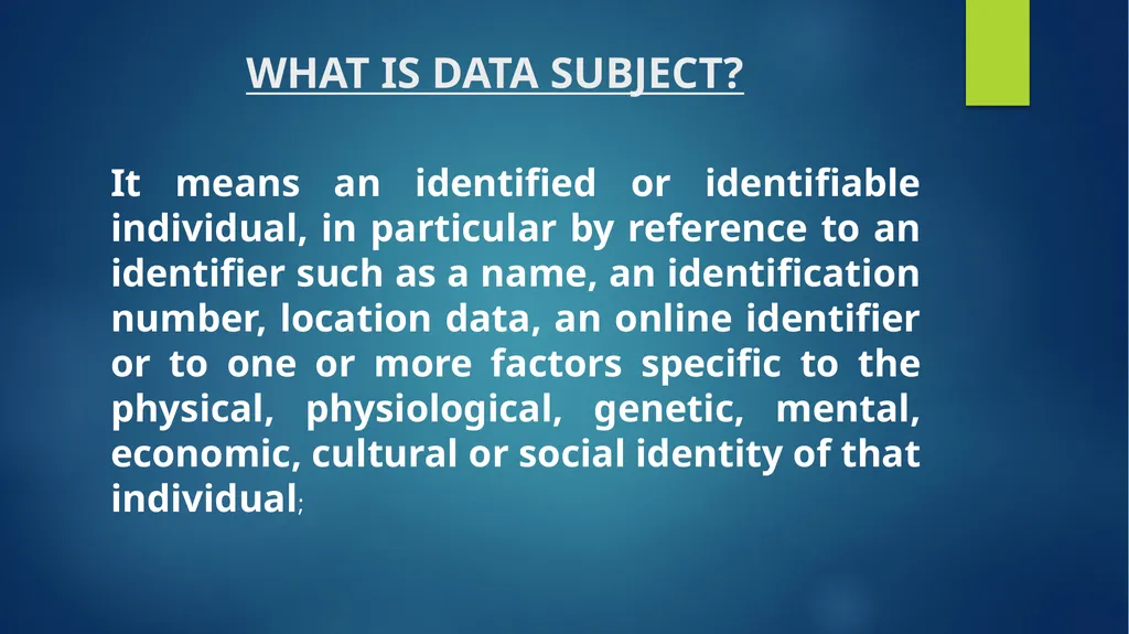 “DATA PROTECTION FOR THE YOUTH” Presented by: Me - slide 6 of 25
