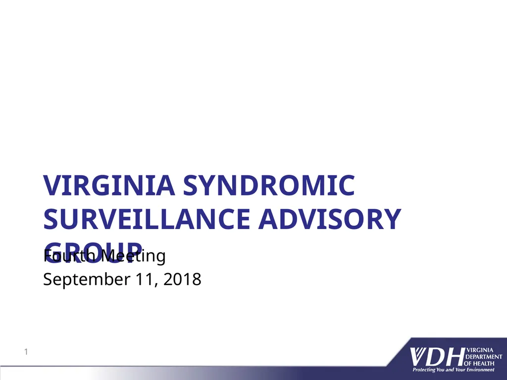 Virginia Syndromic surveillance Advisory Group - slide 1 of 31