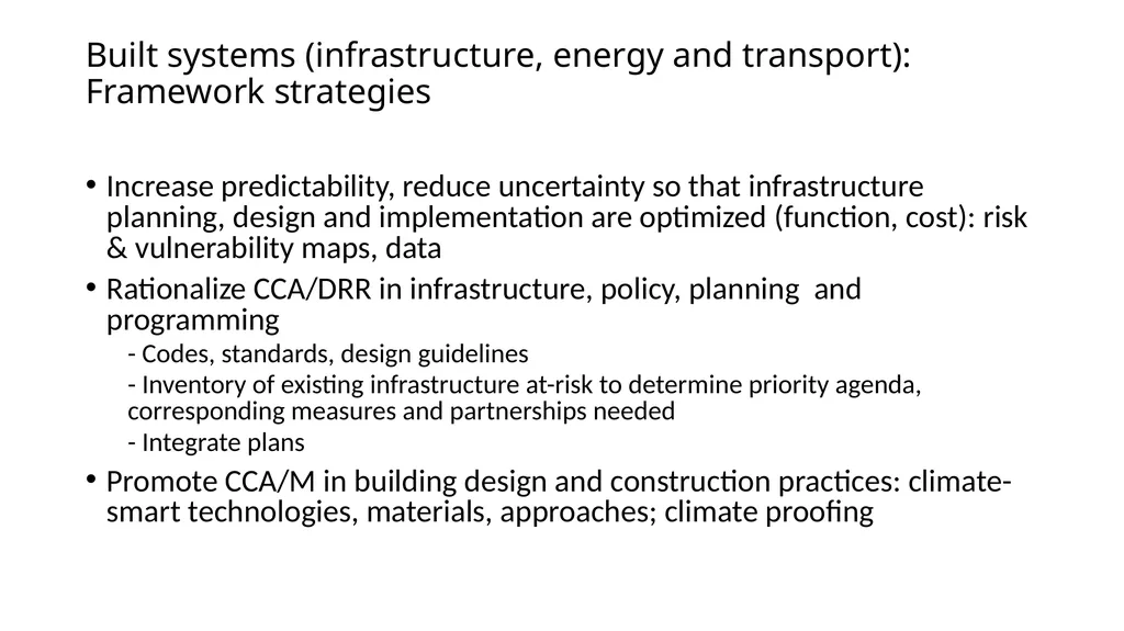 Adaptation in Climate Change and Infrastructure - slide 13 of 14