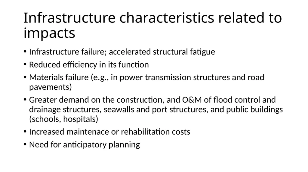 Adaptation in Climate Change and Infrastructure - slide 7 of 14