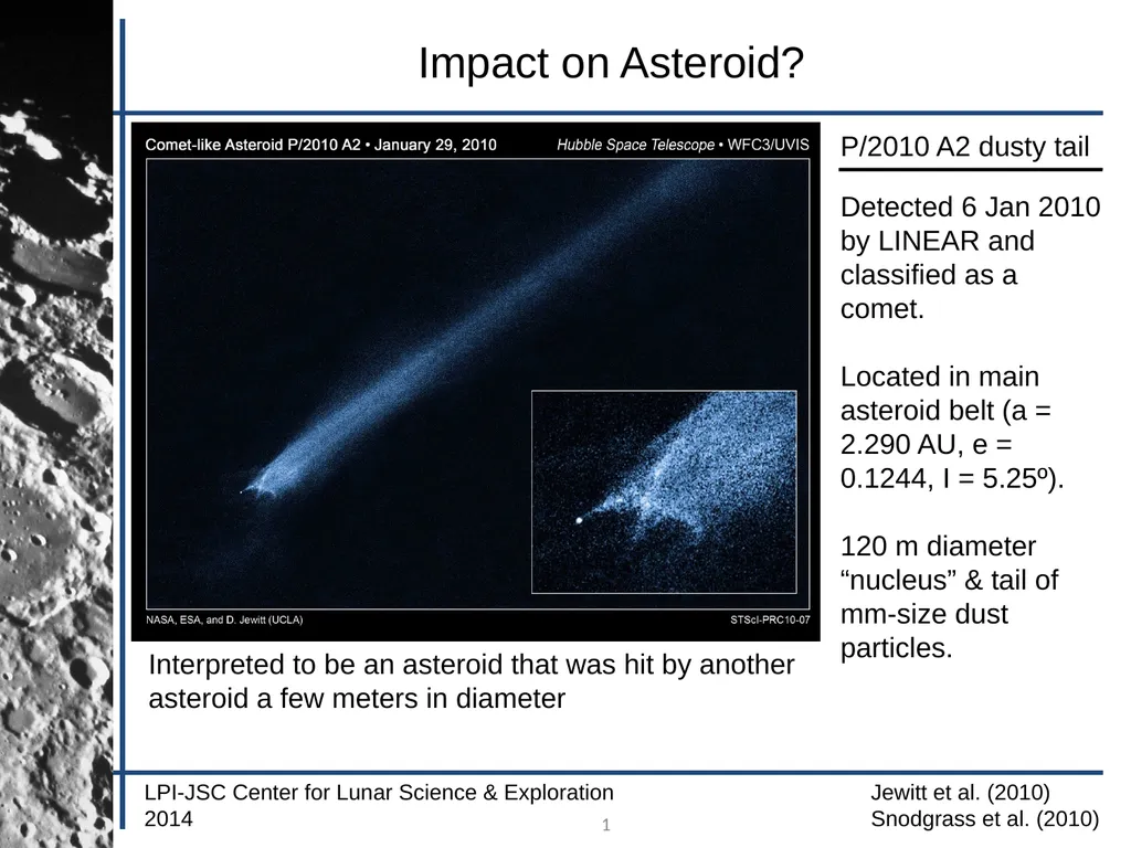 1 Impact on Asteroid? P/2010 A2 dusty tail - slide 1 of 4