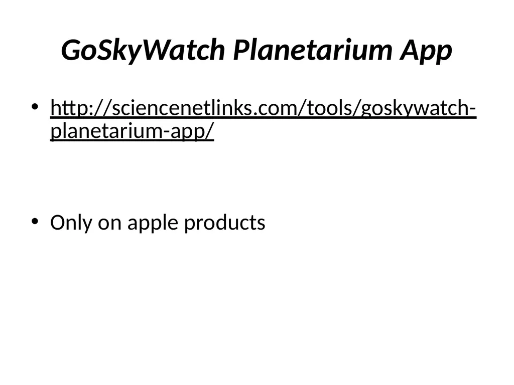 GoSkyWatch Planetarium App - slide 1 of 34