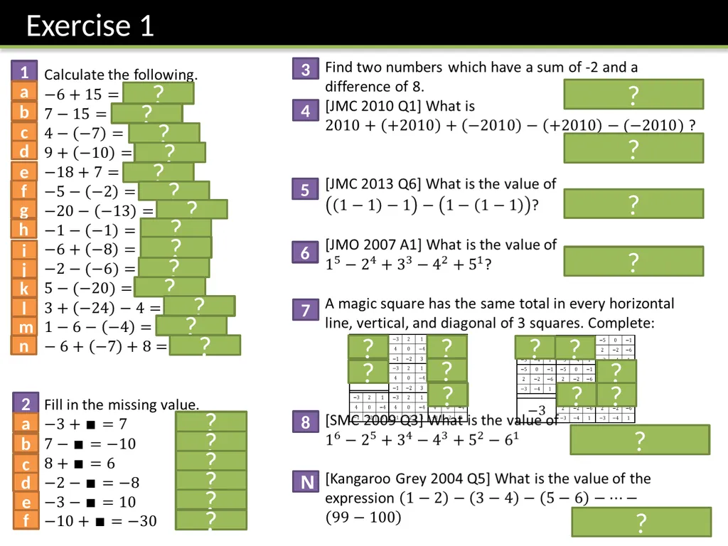 Year 7 Negative Numbers Dr J Frost - slide 8 of 19