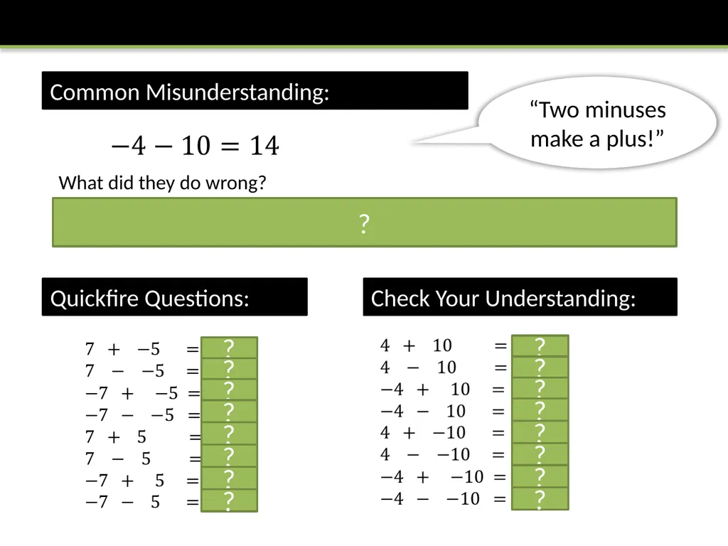 Year 7 Negative Numbers Dr J Frost - slide 7 of 19