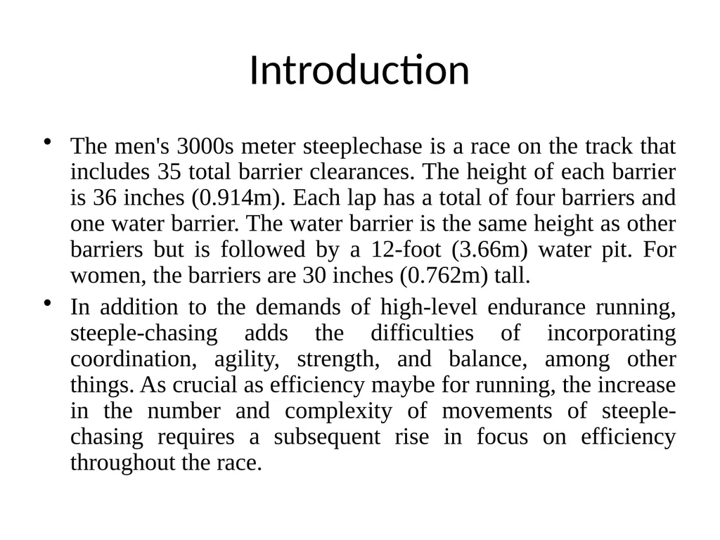 Steeplechase Dr. rajeshwari Introduction The men's - slide 2 of 25