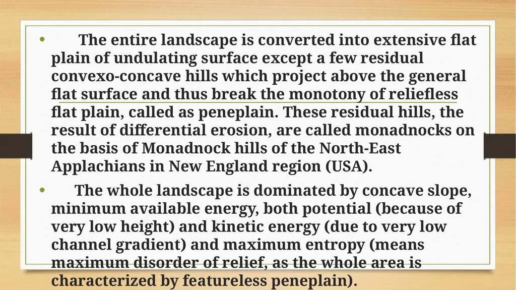 APPLIED GEOMORPHOLOGY - UNIT : IV CYCLE OF EROSION - slide 19 of 23
