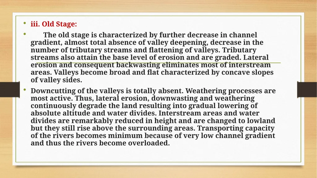 APPLIED GEOMORPHOLOGY - UNIT : IV CYCLE OF EROSION - slide 17 of 23