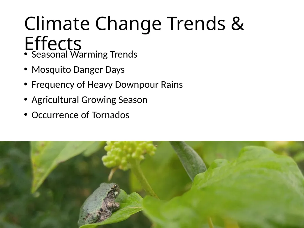 Climate Change Trends & Effects Seasonal Warming - slide 1 of 3