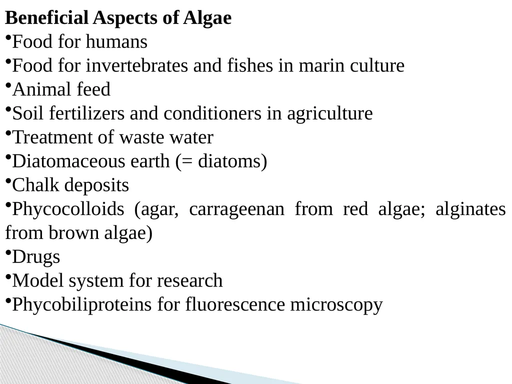 Algae An alga (singular for algae) is a plant-like - slide 35 of 37
