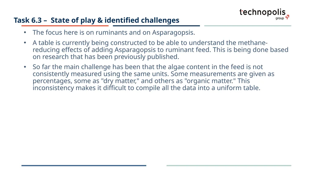 Work Package 6: Role of algae in sustainable food - slide 3 of 4