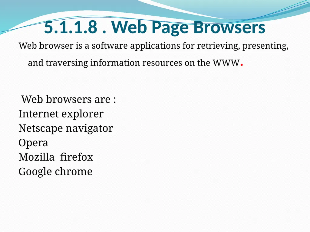 Unit- 5 5.1 Multimedia and Internet 5.1.1 . Client - slide 12 of 33