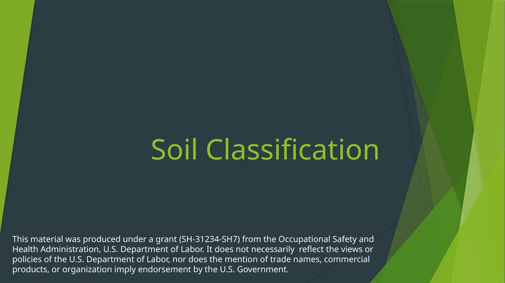 Soil Classification This material was produced - slide 1 of 35