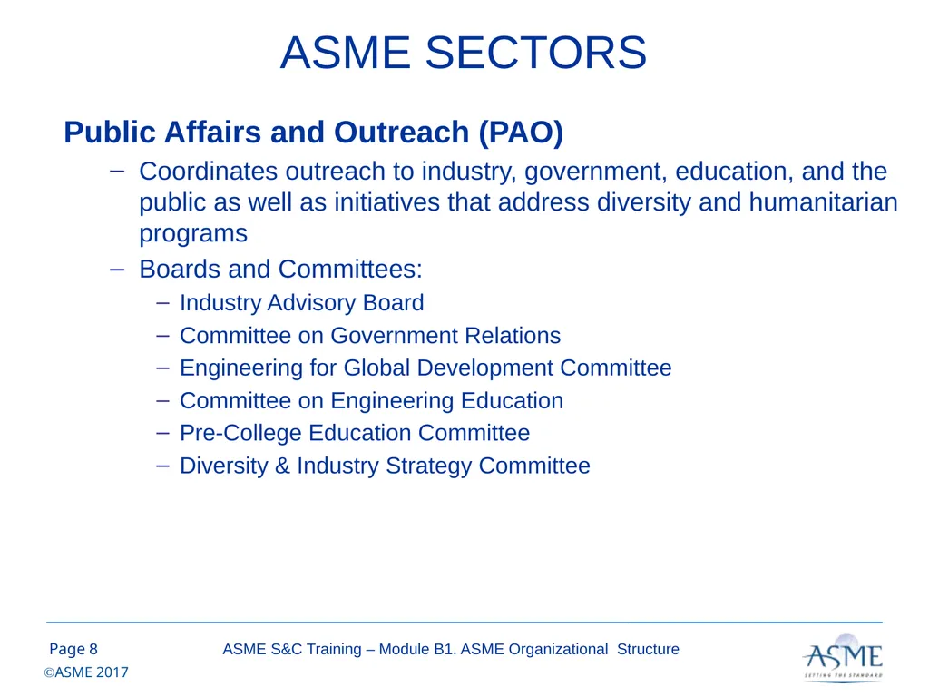 Standards and Certification Training Module B – - slide 8 of 31