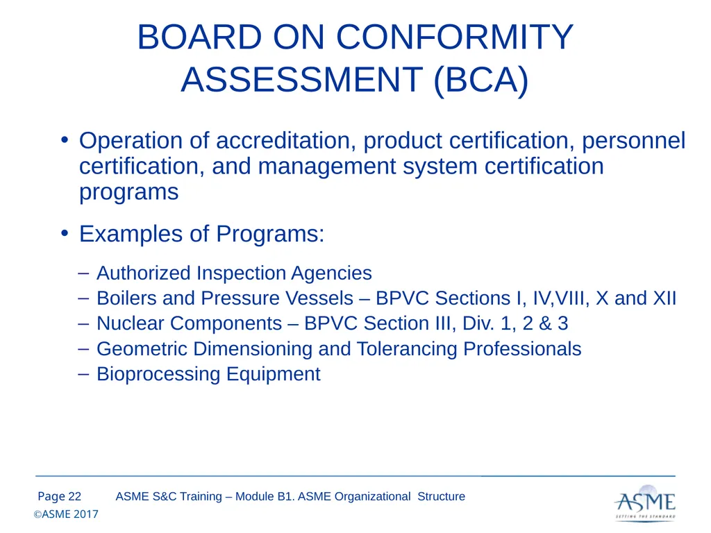 Standards and Certification Training Module B – - slide 22 of 31