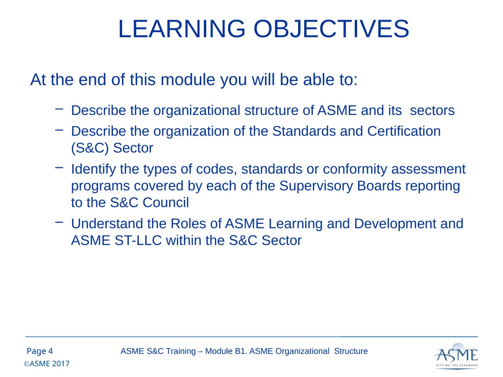 Standards and Certification Training Module B – - slide 4 of 31