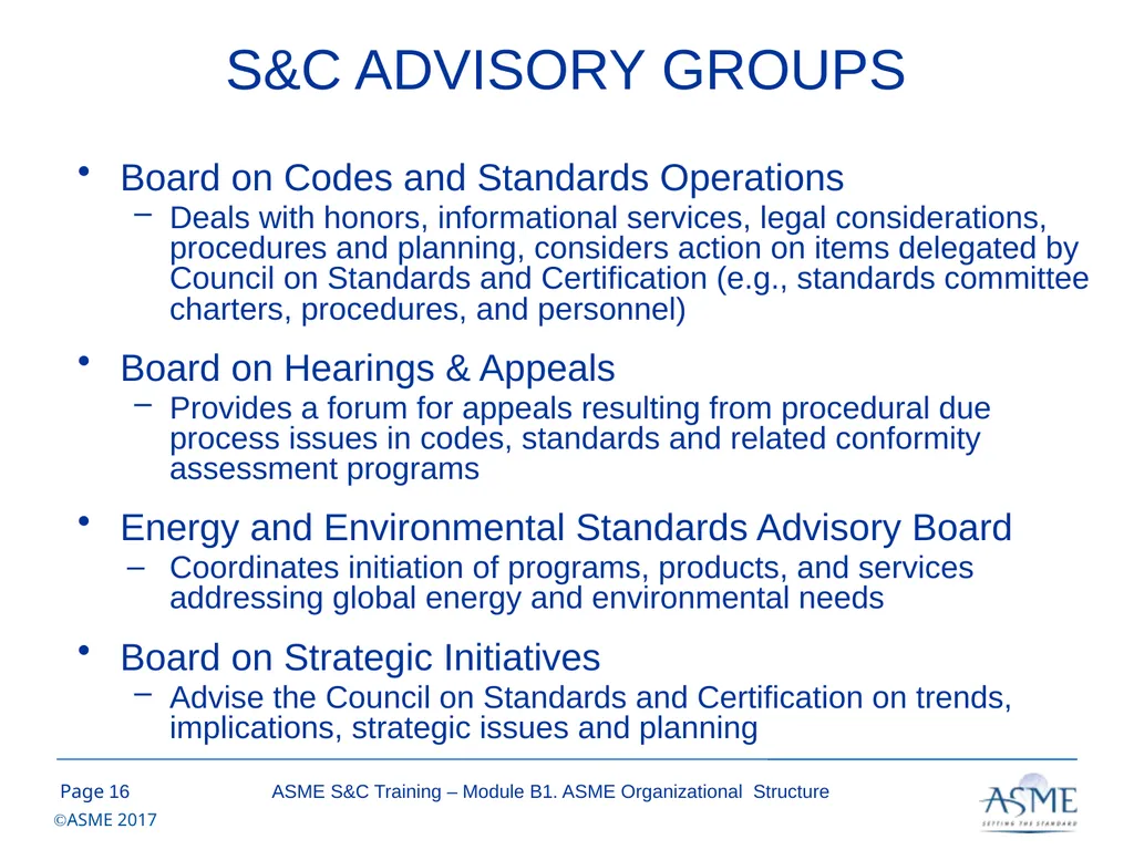 Standards and Certification Training Module B – - slide 16 of 31