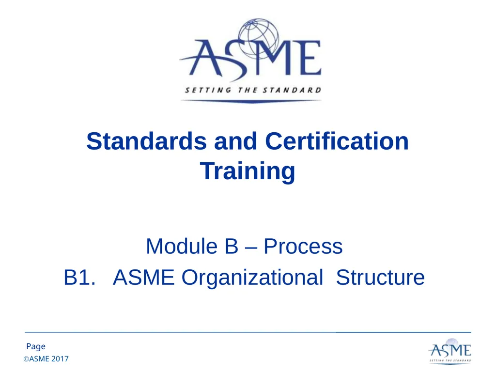 Standards and Certification Training Module B – - slide 1 of 31