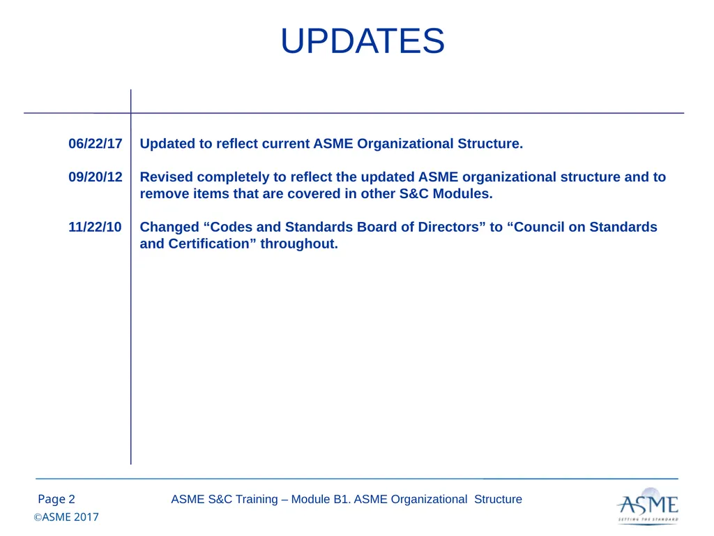 Standards and Certification Training Module B – - slide 2 of 31