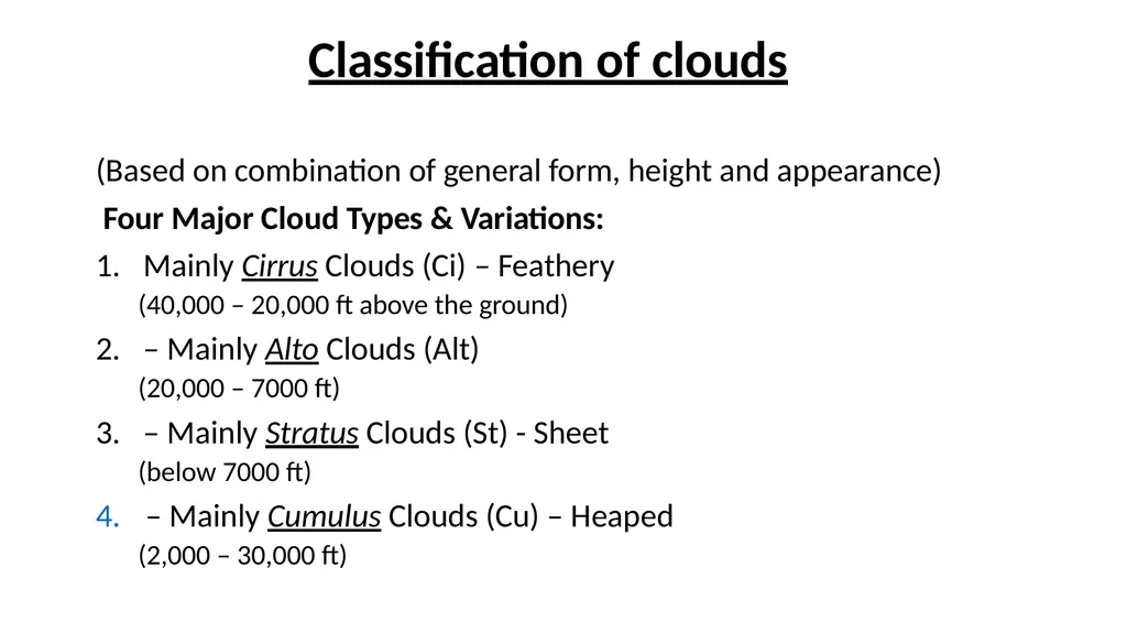 Clouds Concept & Types Modified Presentation by : - slide 6 of 23