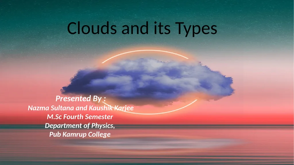 Clouds Concept & Types Modified Presentation by : - slide 1 of 23
